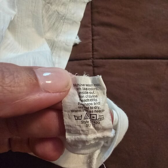 J Crew Ladies White Sleeveless Airy Tank Top w Front Ruffles Cotton S Small Good - Picture 13 of 13